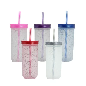 Herbruikbare Drinkbeker met Rietje & Transparant Design