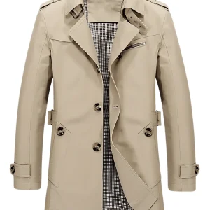 Trenchcoat met Omgeslagen Kraag en Klassieke Elegantie