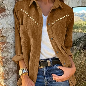 Marissa – Zachte Corduroy Jas voor Casual Damesmode in Lente & Herfst