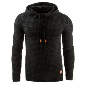 Gebreide herenhoodie – Comfortabele trui met modern wafelpatroon