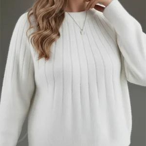 Dames Gebreide Trui met Ribstructuur – Zachte Elegante Wintertrui
