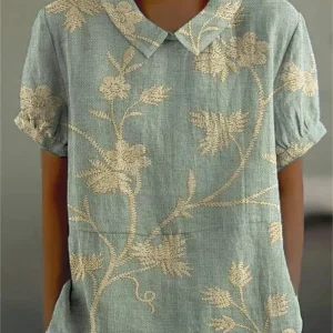 Vintage Bloemenblouse Dames | Comfortabele Pasvorm