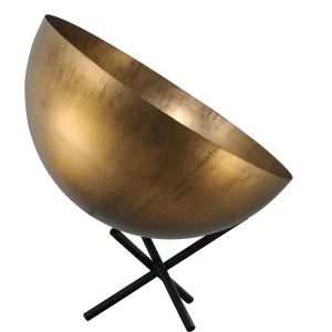 Industriële tafellamp Larino Ø30cm oud messing buitenkant E27 – MASTERLIGHT – INDUSTRIA