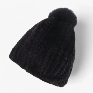 Luxe Pom Beanie – Elegante Wintermuts met Zachte Textuur