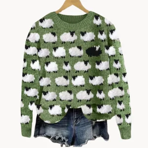 Gebreide Dames Trui – Comfortabele Winter Sweater met Patronen