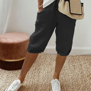 Dames Casual Bermuda Shorts – Comfortabele Zomerbroek met Zakken