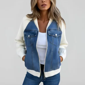 Dames Herfstjas Lichtgewicht met V-Hals en Rits