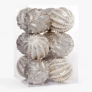 Luxe Parel Kerstballen – Elegante Glanzende Ornamenten (Set)