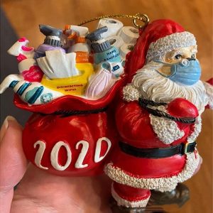 Kerst Ornament Santa met Masker – Boomdecoratie 2020 Design
