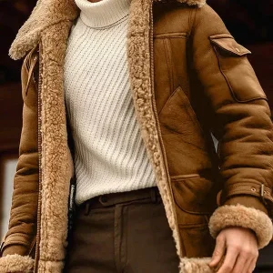 Heren Vintage Pilotenjas met Bontkraag – Warm & Stijlvol