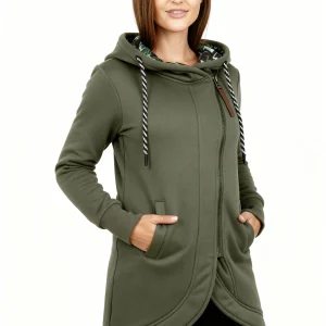 Dames Lange Jas met Capuchon – Stijlvolle Wrap Look & Comfort