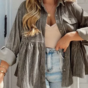 Brittany - Corduroy Jasje met Zakken voor Dames | Stijlvolle en Comfortabele Herfstjas