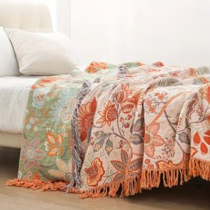 Bohemian Woonsprei met Print – Lichtgewicht Dekensprei voor Bed & Bank