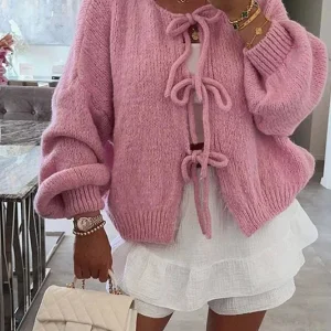 Vest Met Strikjes Voorkant - Acryl Cardigan