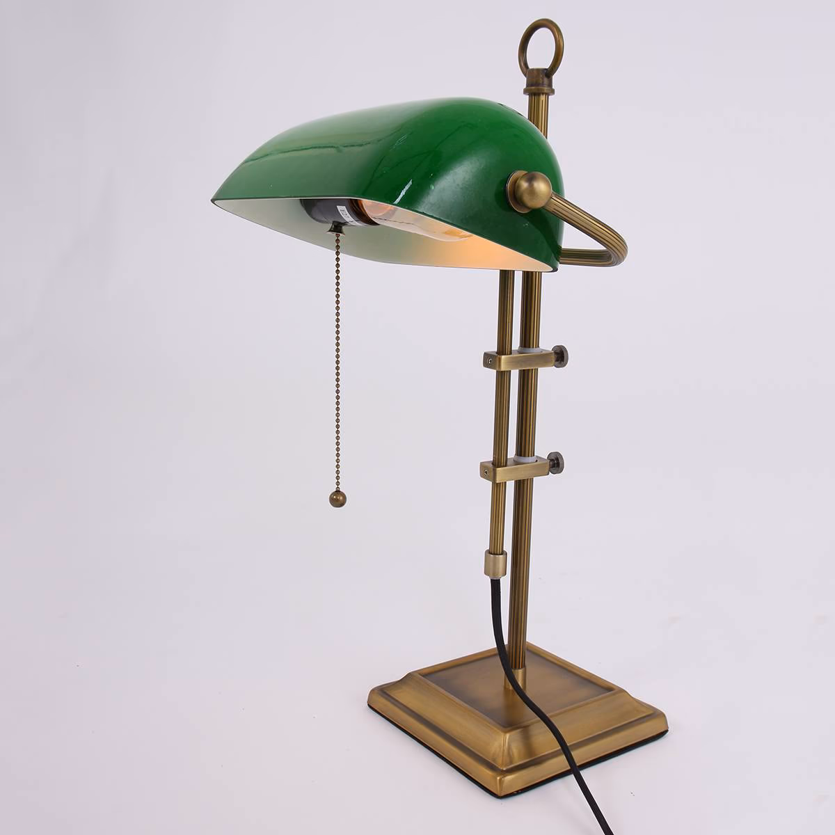 Bureaulamp, leeslamp, tafellamp 1-lichts glas, STEINHAUER, Ancilla Brons Groen, Metaal Glas
