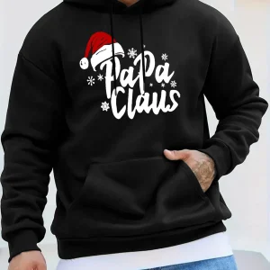 Papa Claus Hoodie – Heren Kersttrui met Capuchon