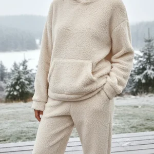 Dames Fleece Loungewear Set – Zachte Hoodie & Broek voor de Winter