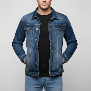 Heren Spijkerjas Klassiek Denim met Borstzakken