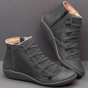 Comfortabele Dames Hoge Sneakers met Ritssluiting en Veters