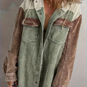 Adele - Kleurblok Hoodie Jas voor Dames | Perfect voor Herfst en Winter