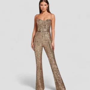 Glamoureuze Pailletten Jumpsuit met Sweetheart Halslijn