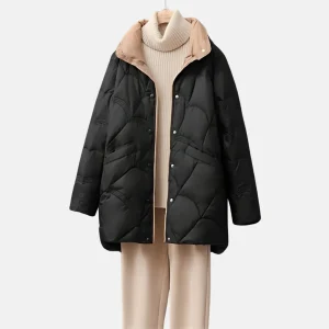 Dames Korte Gewatteerde Jas – Warme Stijlvolle Winterjas met Kraag