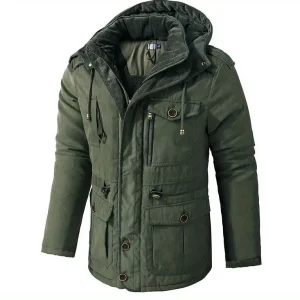 Heren Winter Parka – Warme Jas met Capuchon en Meerdere Zakken