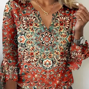 Gekleurde Top met Opvallende Print voor Dames