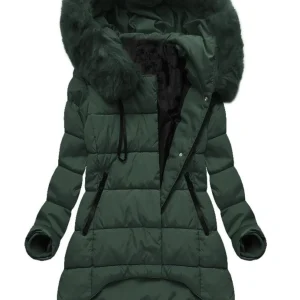 Leona – Gewatteerde Jas met Warm Pluche Voering voor Dames