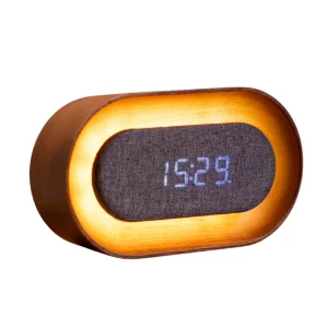 Gingko Lumos Wekker/Klokje Ovaal - Walnotenhout