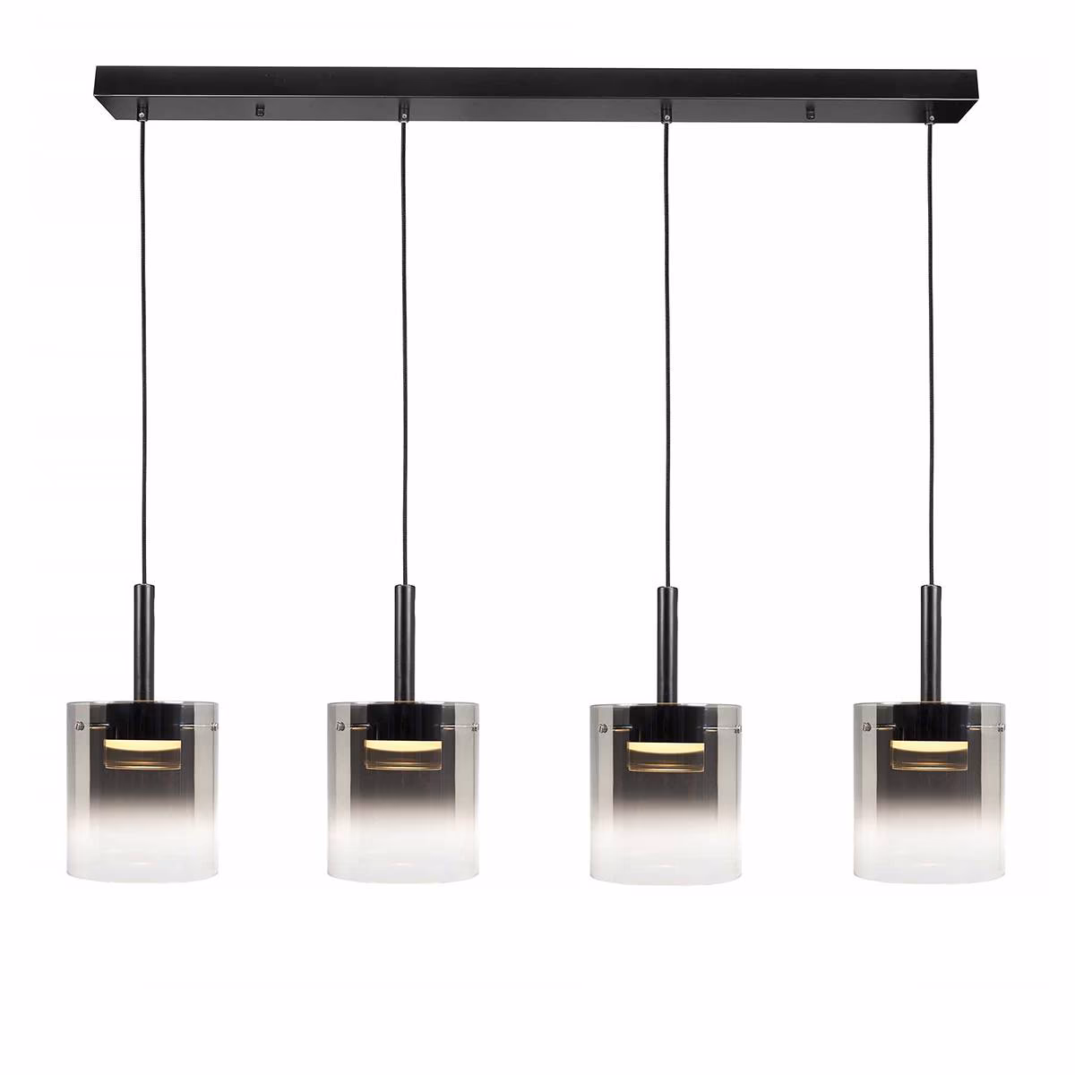 Hanglamp Salerno 4-lichts, geintegreerd LED, 110 cm, Metaal + glas, HighLight