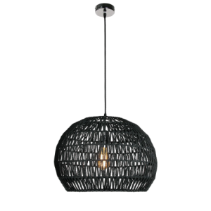 Hanglamp ‘Rope’ – Scandinavisch hanglamp touw – 50 cm zwart E-27 60W