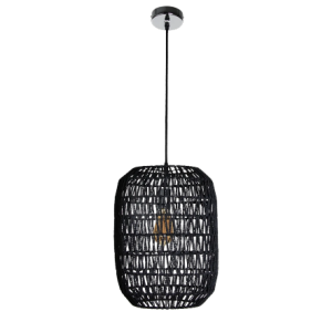 Hanglamp ‘Rope’ – Scandinavisch hanglamp touw – 30 cm zwart E-27 60W