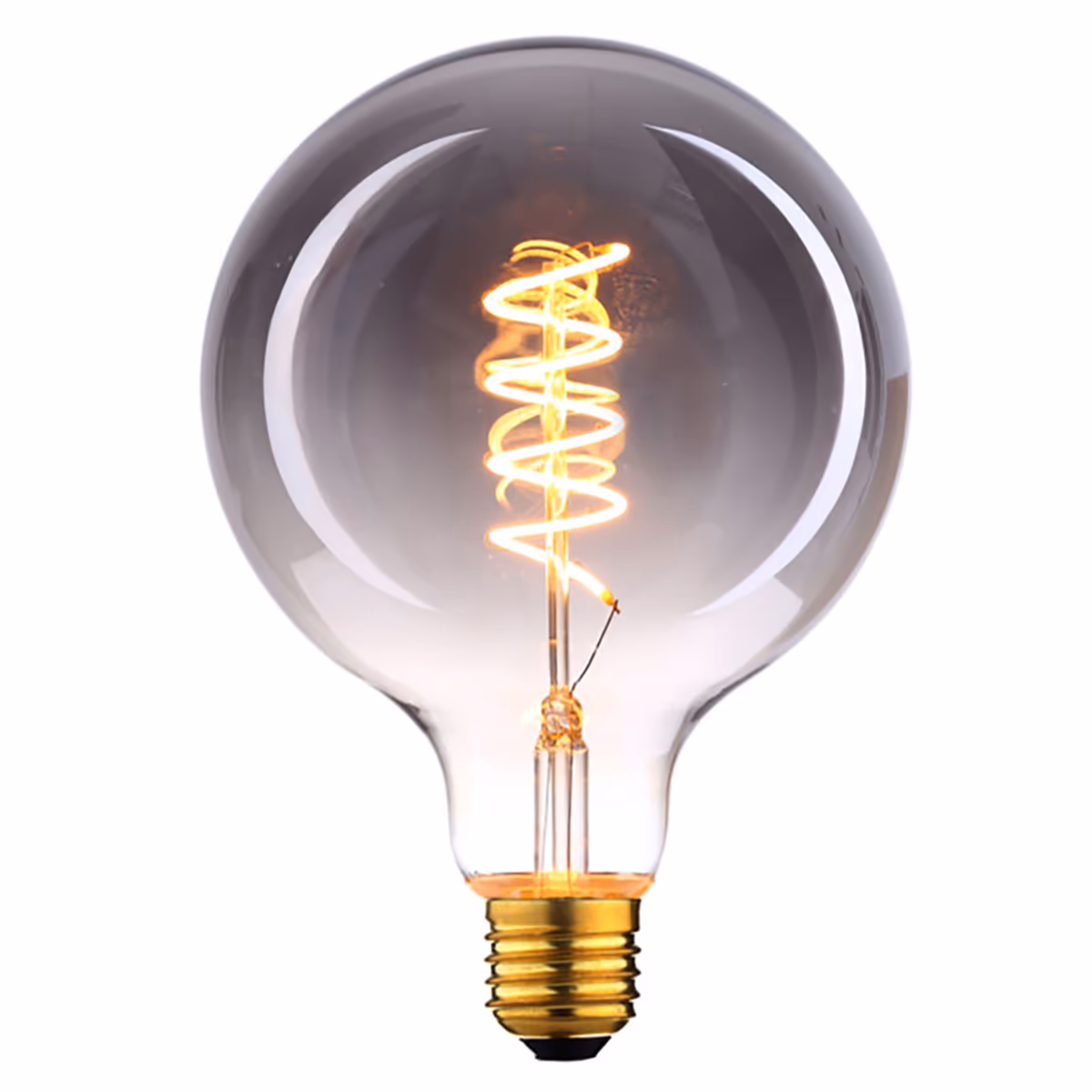 LED lamp 6W 3-step dimbaar Globe Spiraal, E27 fitting, 6 Watt, dimbaar, Ø95 mm, Smoke. HighLight