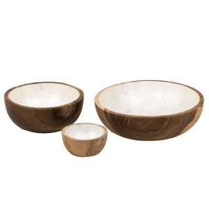 Schaaltje Piring hout met parelmoer