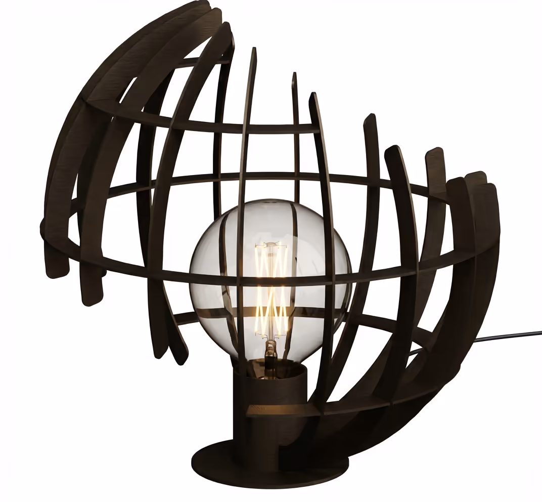 Tafellamp Terra 2411, 35 cm hoog, Oud Messing, 1 lichts, met lichtbron, ZTAHL