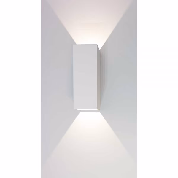 Buiten wandlamp – badkamer wandlamp – up&down verlichting – wit “Vegas” 8x8x25cm IP65 – ARTDELIGHT