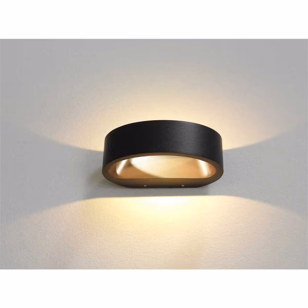 Badkamer of buiten wandlamp zwart/goud 1-lichts “Sharp” 19cm b. – IP54 LED – ARTDELIGHT
