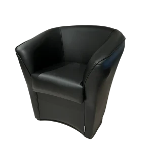 Clubzetel / Bijzetzetel leder - zwart