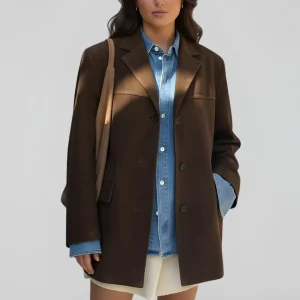 Dames Suède-Look Jas – Elegant & Tijdloos Herfstmodel