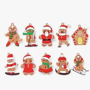 Gingerbread Kerst Hangers – Set Decoratieve Koekmannetjes Ornamenten