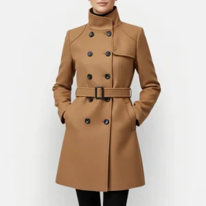 Elegante Dames Trenchcoat met Ceintuur en Knopenrij