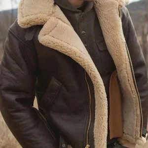 Heren Pilotenjas met Kraag en Ritssluiting