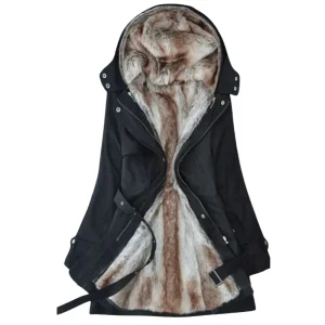 Dames Lange Parka Jas – Warme Winterjas met Zachte Voering