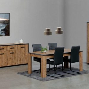 Eetkamerset Star met glaskast + LED