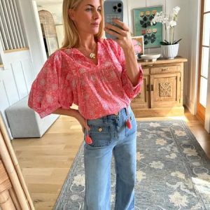 Hoge Taille Sailor Pantalon met Gouden Knopen