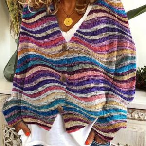 Meer Kleurige Damesvest met Knopen | Comfortabel & Stijlvol