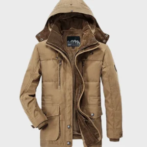 Heren Winterjas – Warme Gevoerde Outdoor Jas met Afneembare Capuchon