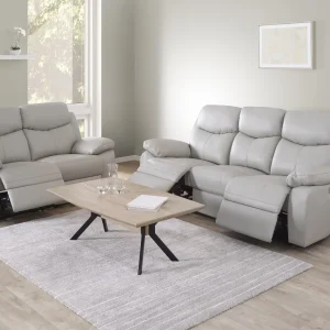 Salon Victor - Elektrische Relax Leren Salon met 2 Relaxzetels